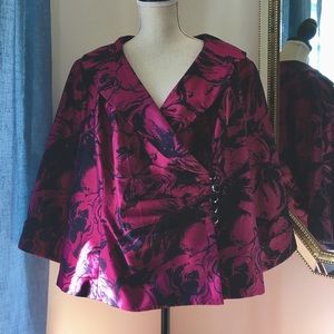 Floral Fuchsia & Black Evening Jacket
